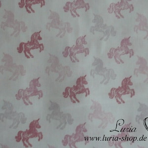 10,10 EUR/meter fabric cotton unicorn, cute unicorns pink / old pink on white