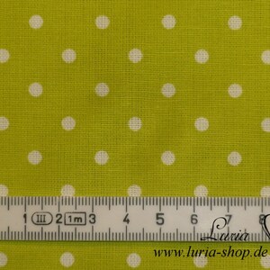 9,50 EUR/meter cotton fabric dots white on green light green 4 mm woven fabric 100% cotton image 3