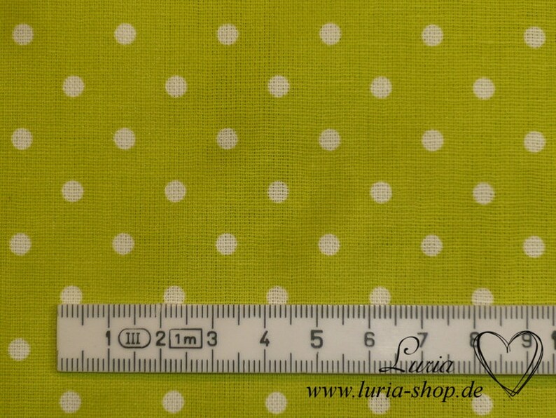 9,50 EUR/meter cotton fabric dots white on green light green 4 mm woven fabric 100% cotton image 3