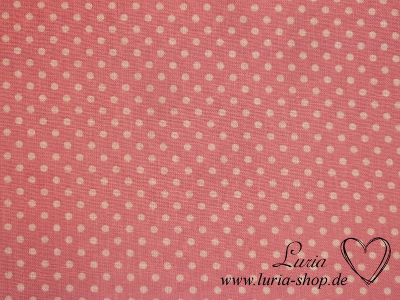 9,90 EUR/m Baumwollstoff Punkte weiß auf altrosa rosa 2mm Webware 100% Baumwolle Bild 3
