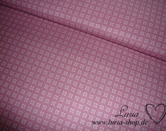 0.65 m REMNANT Cotton fabric checkered checkered pink-white old pink woven fabric 100% cotton