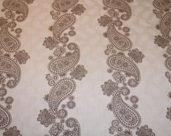 14.30 EUR/meter Dirndl fabric Paisley brown on cream cotton satin