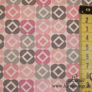 0.80 m REMAINING cotton fabric Baccara pink-gray image 3