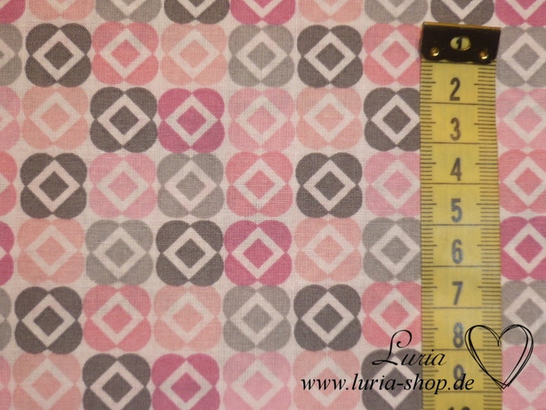 0.80 m REMAINING cotton fabric Baccara pink-gray image 3