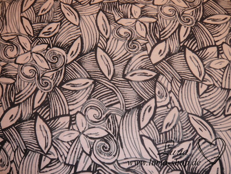 13.00 EUR/meter viscose flowers soft pink black viscose jersey image 3