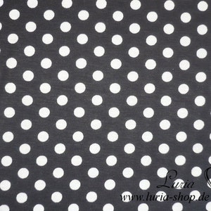 13.00 EUR/meter viscose dots polka dot white on black viscose jersey