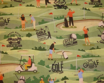 14.50 EUR/meter cotton fabric golf golf player golf course digital print woven fabric 100% cotton