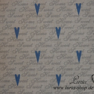 8.40 EUR/meter fabric cotton sweet home hearts grey linen optics