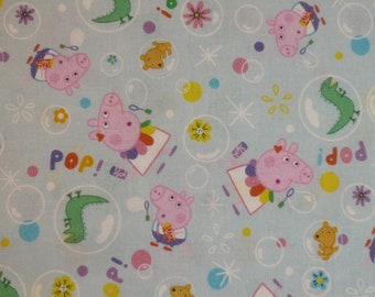 12,70 EUR/meter cotton fabric Peppa Wutz Peppa pig on light blue licensed fabric woven fabric 100% cotton