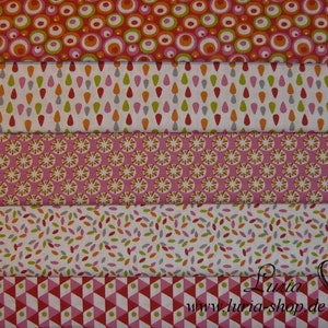 9.90 EUR/meter cotton fabric retro flowers pink red green 100% cotton woven goods image 4