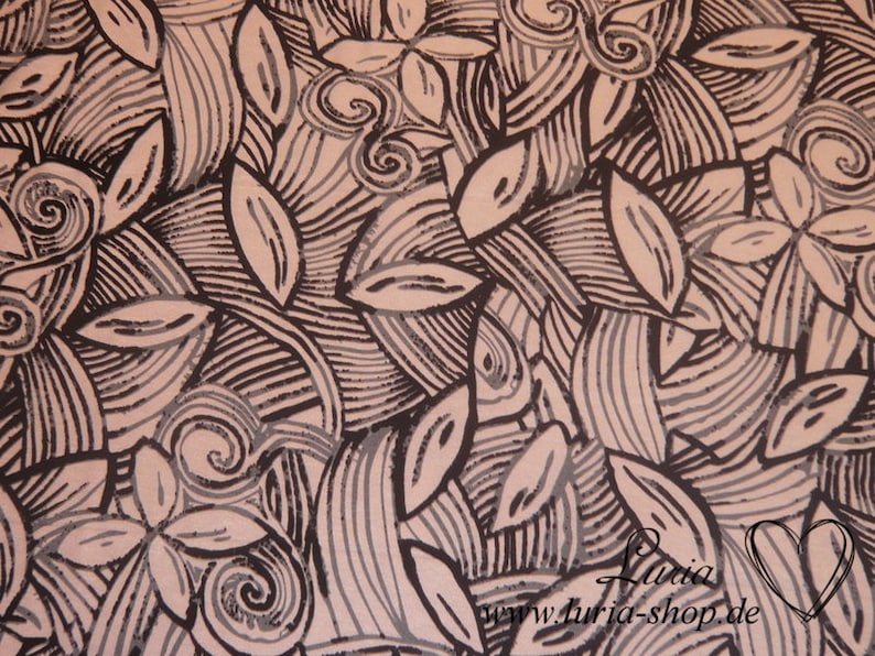 13.00 EUR/meter viscose flowers soft pink black viscose jersey image 1