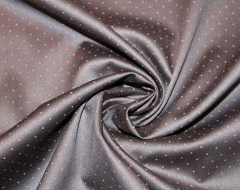 14.30 EUR/meter Dirndl fabric dots pink on beige 1 mm cotton satin