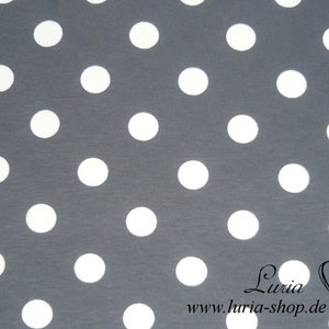 12.90 EUR/meter jersey cotton dots white on dark grey, 15 mm image 4