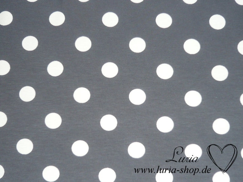 12.90 EUR/meter jersey cotton dots white on dark grey, 15 mm image 4