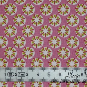 9.90 EUR/meter cotton fabric retro flowers pink red green 100% cotton woven goods image 3