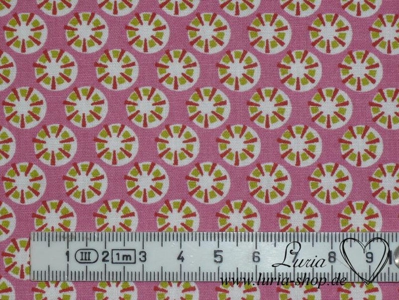 9.90 EUR/meter cotton fabric retro flowers pink red green 100% cotton woven goods image 3