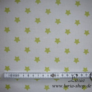 9.50 EUR/meter cotton fabric stars light green on white Ökotex100 weave 100% cotton image 2