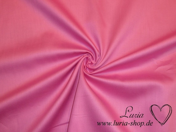 EUR/meter Dirndl fabric plain dark pink cotton satin