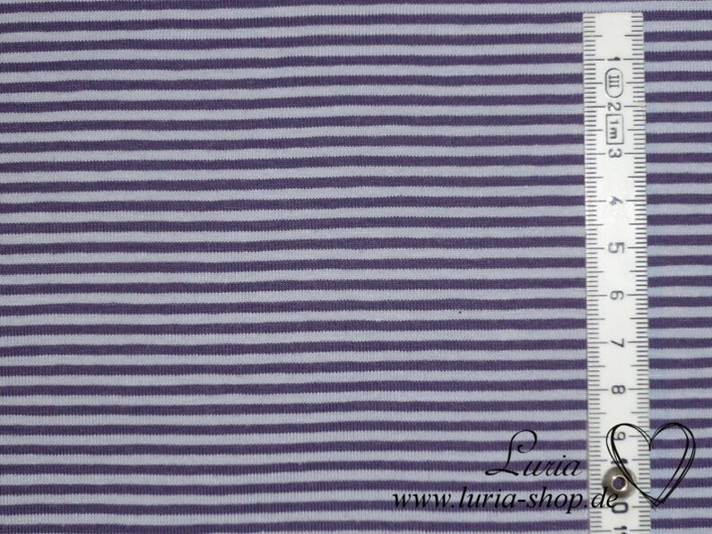 12,60 EUR/m Jersey Baumwolle Streifen lila flieder Bild 2