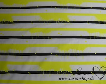 13,90 EUR/m Jersey Streifen schwarz neon gelb Groovy stripes Baumwolljersey