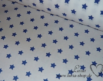 9.50 EUR/meter fabric cotton - stars dark blue on white Oekotex