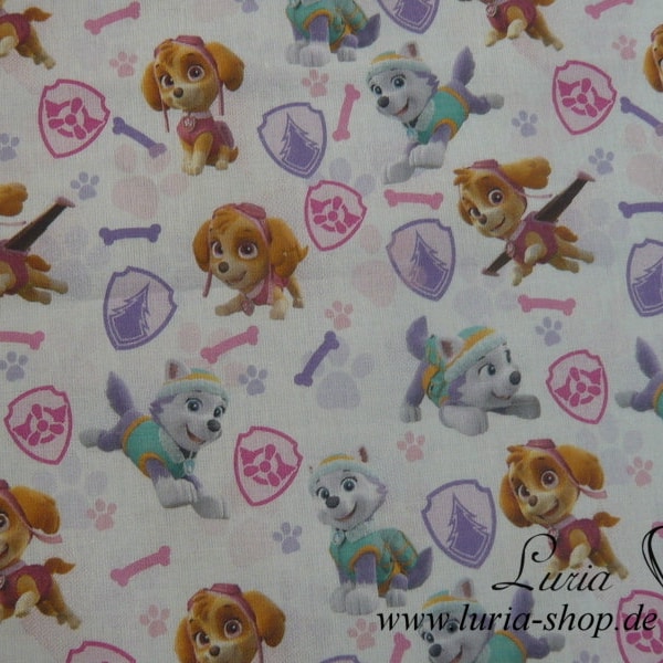 12.90 EUR/meter cotton fabric Paw Patrol Girls on blue licensed fabric woven goods 100% cotton