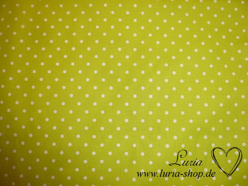 9,50 EUR/meter cotton fabric dots white on green light green 4 mm woven fabric 100% cotton image 2