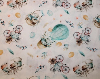 12,80 EUR/meter cotton fabric Easter bunny balloon Easter Balloon woven fabric 100% cotton