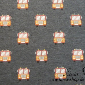 13,90 EUR/Meter Summer Sweat Fire Brigade on dark grey mottled French Terry