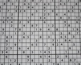 13,70 EUR/meter cotton fabric Sudoku black white woven fabric 100% cotton poplin