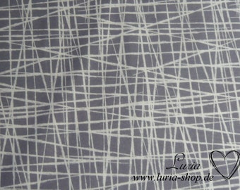 15,00 EUR/meter Jersey cotton stripes white on dark grey
