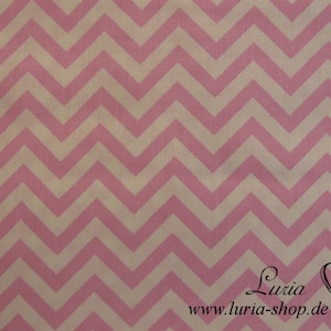 9.50 EUR/meter cotton fabric Chevron Wave pink white woven fabric 100% cotton image 1