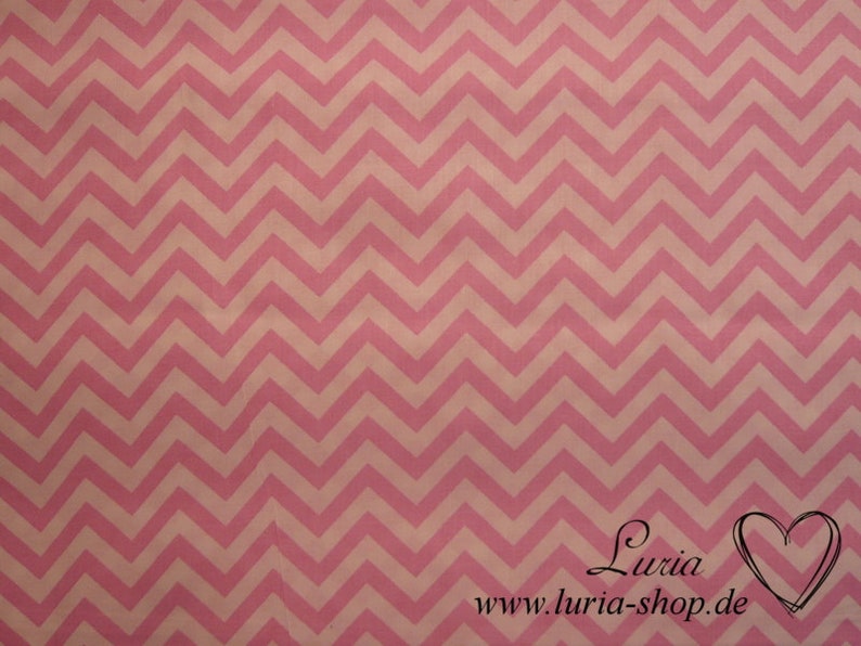 9.50 EUR/meter cotton fabric Chevron Wave pink white woven fabric 100% cotton image 2