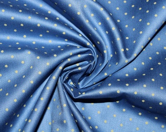 15,70 EUR/meter Dirndl fabric dots 2 mm yellow on blue cotton satin