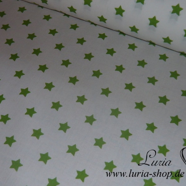 9.50 EUR/meter cotton fabric stars green on white Ökotex100 weave 100% cotton