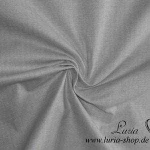 9.00 EUR/meter Cotton fabric, uni-colored, light grey, with structure. Woven fabric, 100% cotton