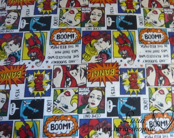 10,30 EUR/m Baumwollstoff Comics retro bunt Webware 100% Baumwolle