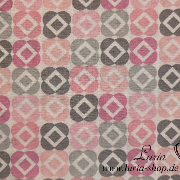 0.80 m REMAINING cotton fabric Baccara pink-gray