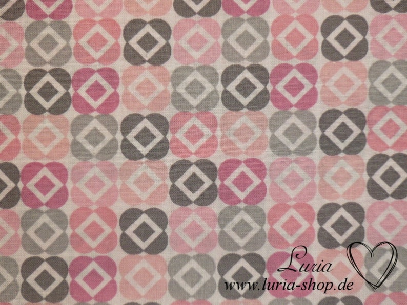 0.80 m REMAINING cotton fabric Baccara pink-gray image 1