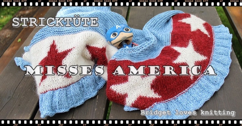 Strickpackung Tuch Misses America DIY Bild 3