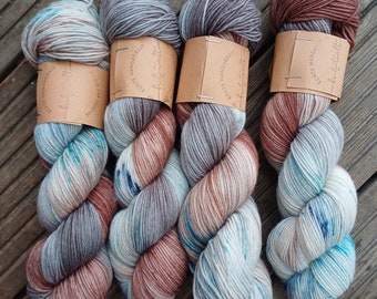 HANDDYED sock yarn "Puddle Hopper" hand-dyed unique pieces!