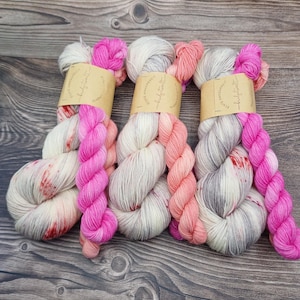 HANDDYED Sockengarn-Bundle "Mauseprinzessin"  handgefärbt! 140g!