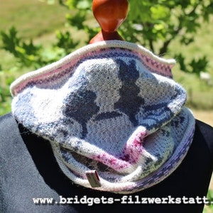 Fair-Isle Loop Katzenliebe Katzen Schal Unikat Bild 1