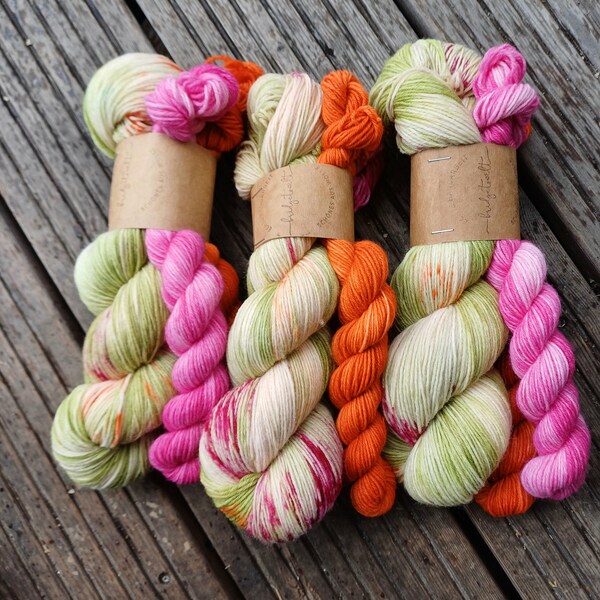 HANDDYED Sockengarn-Bundle "Endlich Frühling!"  handgefärbt! 140g!