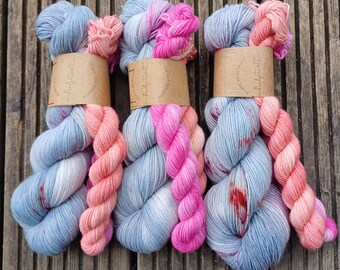 HANDDYED sock yarn bundle "Mouse Princess" hand-dyed! 140g!