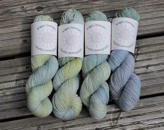 Hand-dyed merino yarn "Atlantis" naturally solar-dyed!