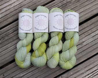 Hand dyed merino yarn "Zoodles" naturally solar dyed!