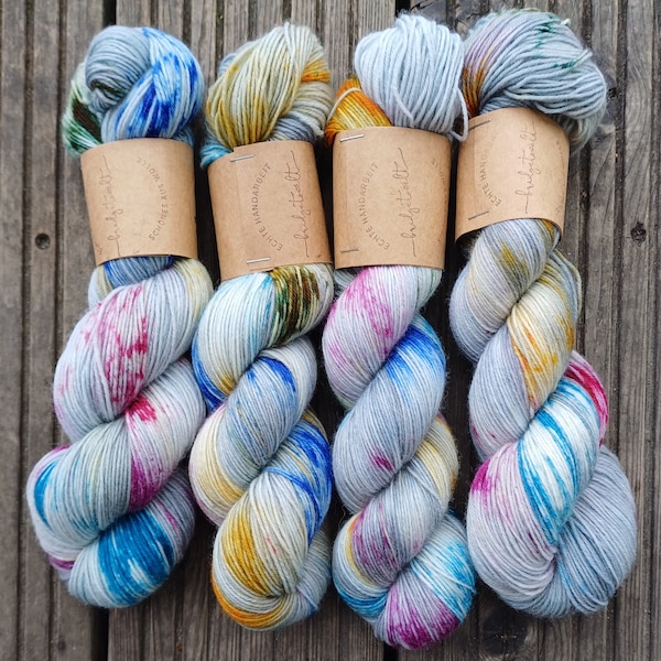 HANDDYED Sockengarn " Punkmaus" handgefärbte Unikate!