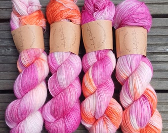 HANDDYED Sock Yarn "Bouquet" - Hand-dyed Unique Items!