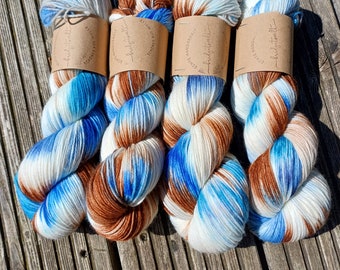 HANDDYED Sockengarn "Eichelhäher" handgefärbte Unikate!